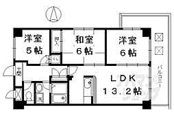 サウスビン 5階3LDKの間取り