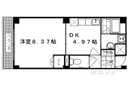 JR山陰本線 太秦駅 徒歩7分の賃貸アパート 1階1DKの間取り