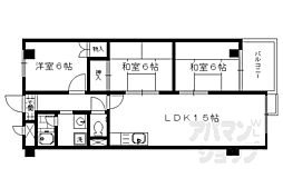 インペリアル京都 3LDKの間取図画像