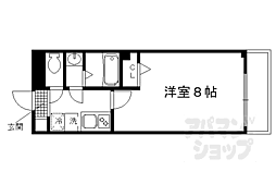 京阪本線 龍谷大前深草駅 徒歩9分の賃貸マンション 4階1Kの間取り