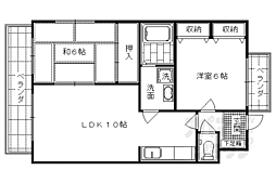 阪急京都本線 西京極駅 徒歩1分の賃貸マンション 1階2LDKの間取り