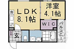 阪急京都本線 西院駅 徒歩8分の賃貸アパート 1階1LDKの間取り