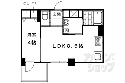 プリオーレ京都駅前 5階1LDKの間取り
