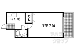 阪急京都本線 大宮駅 徒歩4分の賃貸マンション 2階1Kの間取り