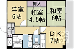 ロイヤル現代 2階3DKの間取り