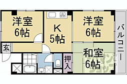 ハイツクローバー 5階3DKの間取り