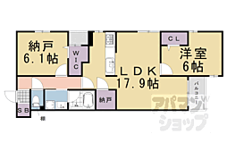 京都市営烏丸線 烏丸御池駅 徒歩7分の賃貸マンション 4階1SLDKの間取り
