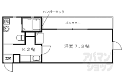 JR山陰本線 円町駅 徒歩9分の賃貸マンション 4階1Kの間取り