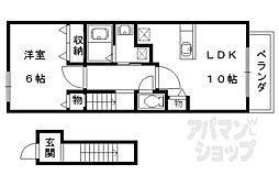 京阪本線 丹波橋駅 徒歩29分の賃貸アパート 2階1LDKの間取り