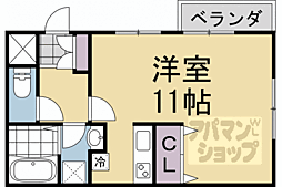 プリンセスコート・アイ 4階1Kの間取り