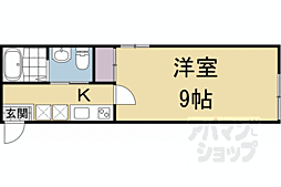 Ｋａｍｏ　Ｒｉｖｅｒ　清水五条 2階1Kの間取り
