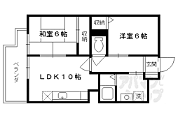 イスターナ吉祥院 4階2LDKの間取り
