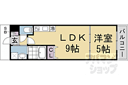 メゾン・ド・ブランシェ山科駅前 2階1LDKの間取り