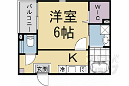 JR山陰本線 花園駅 徒歩8分の賃貸アパート 3階1Kの間取り