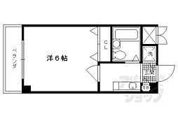 メゾン唐橋 2階1Kの間取り