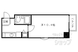 阪急京都本線 西院駅 徒歩3分の賃貸マンション 2階1Kの間取り