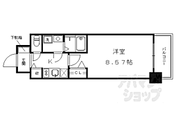 レジディア京都駅前 4階1Kの間取り