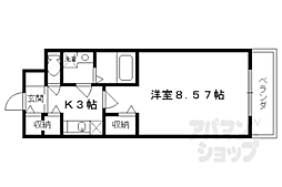 レジディア京都駅前 2階1Kの間取り