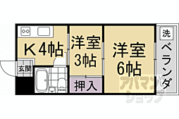 JR山陰本線 太秦駅 徒歩12分の賃貸マンション 3階2Kの間取り