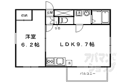 阪急京都本線 西院駅 徒歩8分の賃貸マンション 3階1LDKの間取り