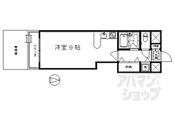 ロイヤルビーブル 1階ワンルームの間取り