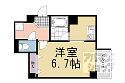 ベレヴュー東山 5階1Kの間取り