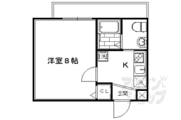 JR山陰本線 円町駅 徒歩7分の賃貸マンション 1階1Kの間取り