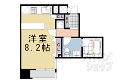 阪急京都本線 烏丸駅 徒歩5分の賃貸マンション 6階1Kの間取り