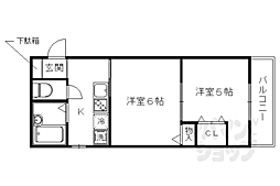 阪急嵐山線 松尾大社駅 徒歩15分の賃貸アパート 2階2Kの間取り