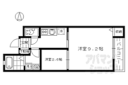 ベルリード六条 1階1Kの間取り