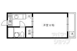 京阪本線 墨染駅 徒歩6分の賃貸マンション 3階1Kの間取り