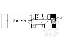京阪本線 藤森駅 徒歩6分の賃貸マンション 1階1Kの間取り