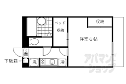 京阪本線 伏見桃山駅 4.2kmの賃貸アパート 1階1Kの間取り