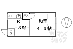 田和良荘 2階1Kの間取り
