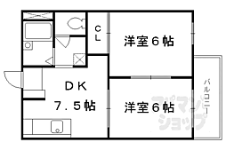 グレース上花山 2DKの間取図画像