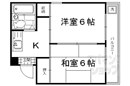 エスプリット横山 3階2Kの間取り