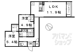シャーメゾン　シアラ 2階2LDKの間取り