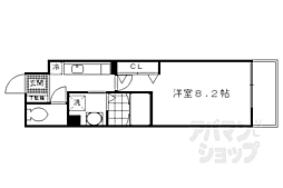 近鉄京都線 伏見駅 徒歩10分の賃貸マンション 2階1Kの間取り