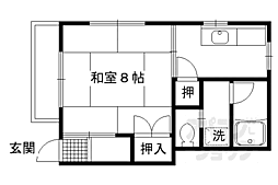 近鉄京都線 伏見駅 徒歩2分の賃貸マンション 1階1Kの間取り