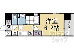 エステムコート京都祥邸（キザシティ） 6階1Kの間取り