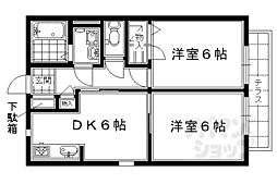 シャーメゾン香音 2階2DKの間取り