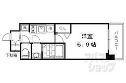プレサンスＴＨＥ　ＫＹＯＴＯ　華苑 2階1Kの間取り