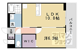 京阪本線 中書島駅 徒歩37分の賃貸アパート 3階1LDKの間取り