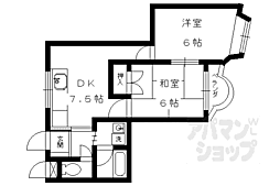 パレ中久世II 4階2DKの間取り
