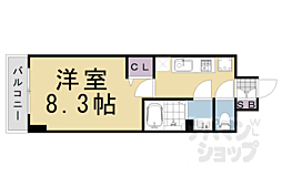 JR山陰本線 丹波口駅 徒歩5分の賃貸マンション 4階1Kの間取り