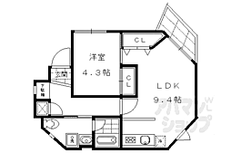 ＰＡＲＫ　ＨＩＬＬＳ　ＯＹＡＫＥ　Ｖｉｌｌａ　3 2階1LDKの間取り