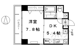 シボラ六条高倉 5階1Kの間取り