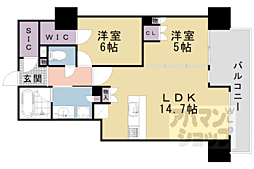 阪急京都本線 大宮駅 徒歩3分の賃貸マンション 2階2LDKの間取り