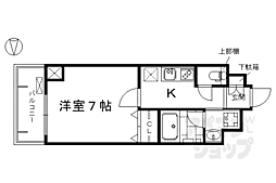 アスヴェル京都東寺前II 3階1Kの間取り
