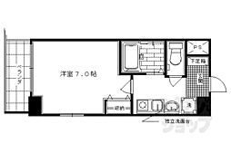 阪急京都本線 西院駅 徒歩9分の賃貸マンション 3階1Kの間取り